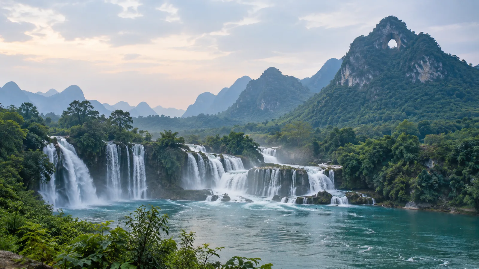 Ban Gioc Waterfall and Angel Eye Mountain