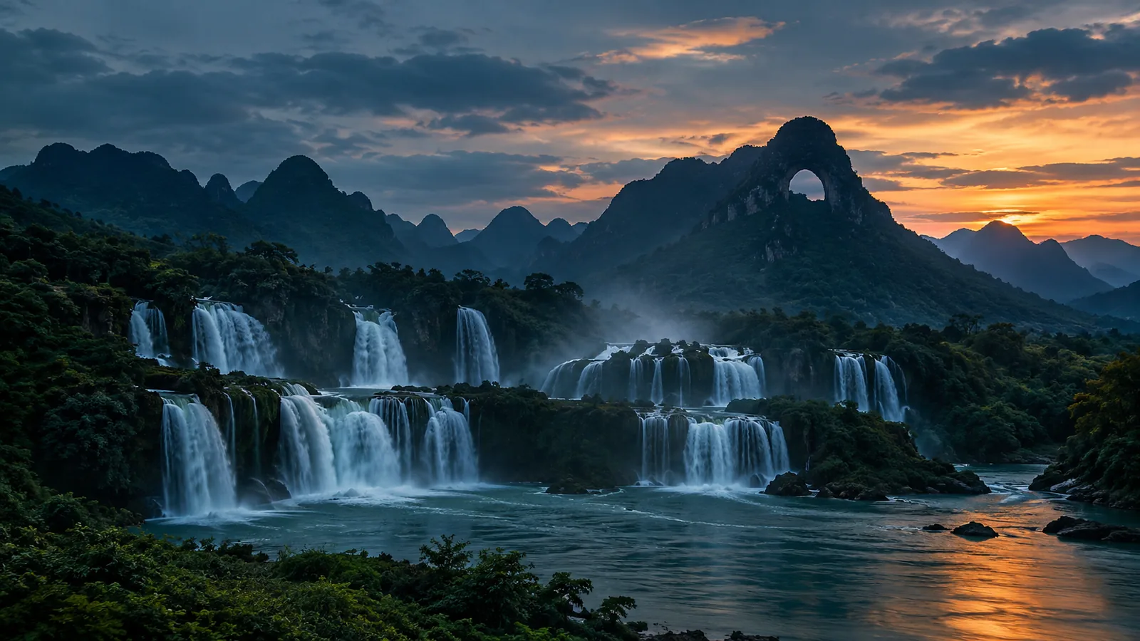 Ban Gioc Waterfall and Angel Eye Mountain